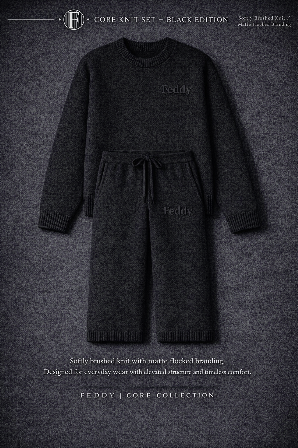 Feddy Core Knit Set – Black Edition